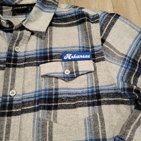 Burnside Arkansas Heavy Weight Flannel Button Up Shirt Men's Size Small - Picture 3 of 9